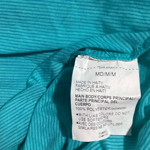 Under Armour Blue/Green Workout Tank with Silvertone Logo Size M - Picture 7 of 7